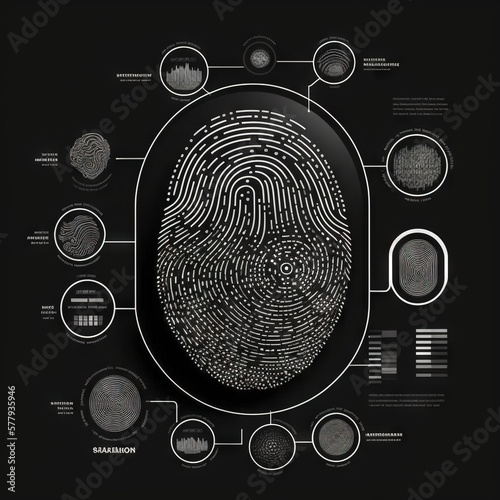 Login with fingerprint scanning technology. Fingerprint to identify personal. Security system concept. Generative Ai photo