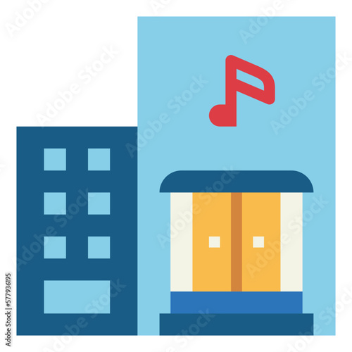 music school flat icon style