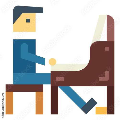 piano flat icon style