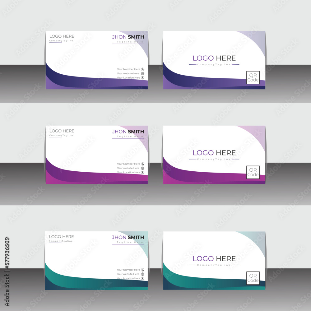 Vector creative business card template with triangles, squares, round, waves for business, technology. Simple and clean design with a logo and a place for a photo. Creative layout corporate identity