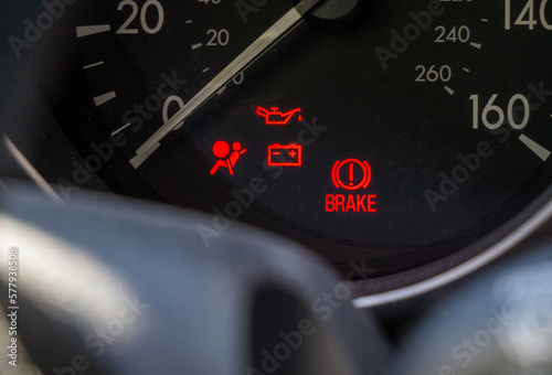 Dashboard Warning Lights sinal broken car on panel photo