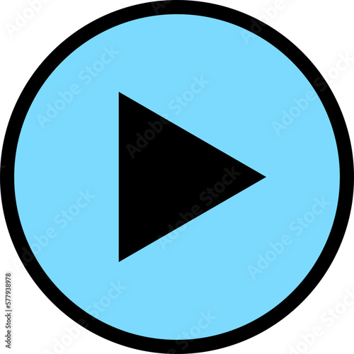 再生ボタンの青いシンプルなイラストアイコン