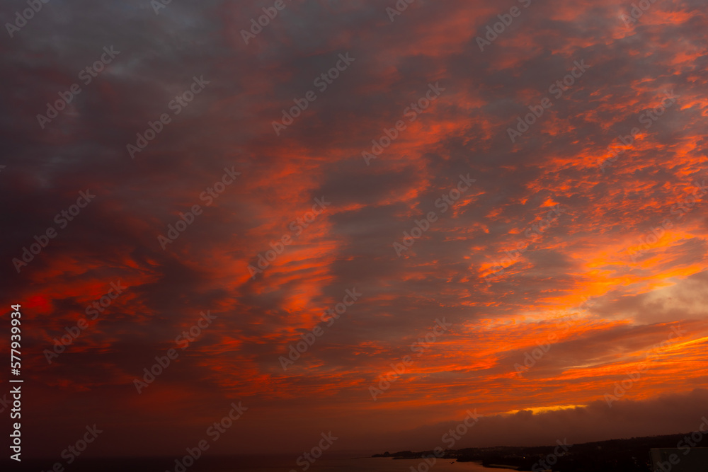 Fototapeta premium 残波岬から見える夕焼け空