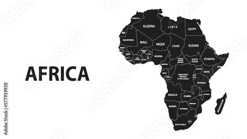 African map continent, Africa Map with each individual vector files photo