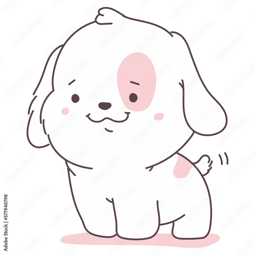 Cute dog vector cartoon character isolated on a white background. Cute dog vector cartoon character isolated on a white background.