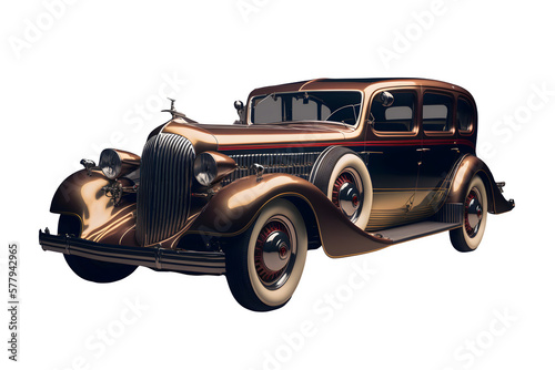 Antique Car, Art Deco Era Car, Retro Automobile, Old-Fashioned Automobile Collector's Model 3