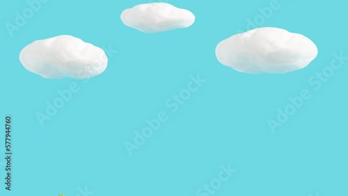 Data cloud concept with ring binders and white clouds 4k.
