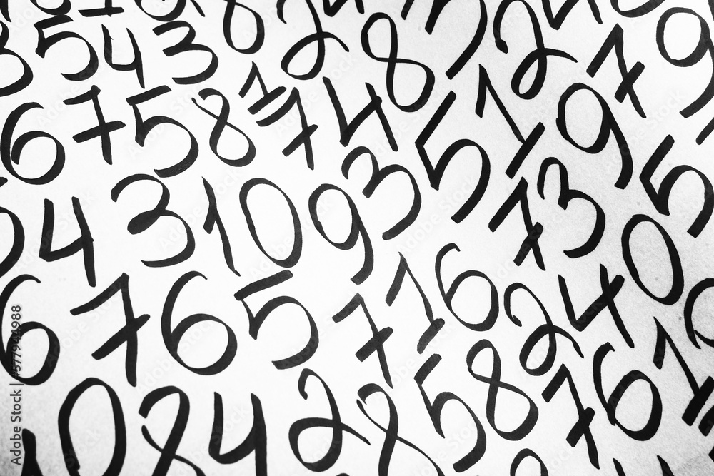 Numbers texture abstraction. Global economy crisis concept. Finance data or education concept. 