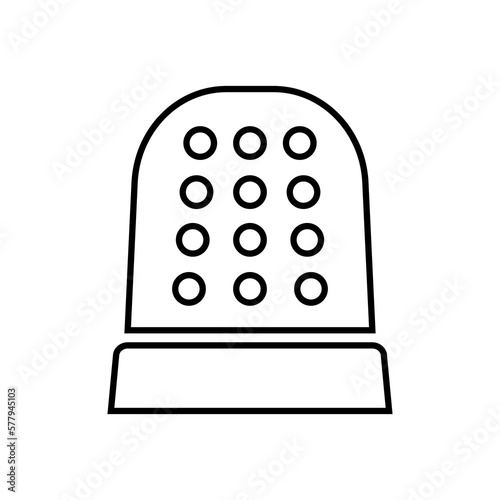 Thimble line icon. Protective metal thimble for sewing. Vector Illustration