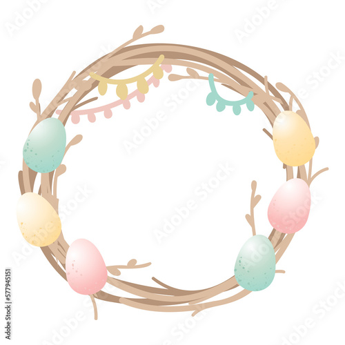 Egg Easter branch wreaths element