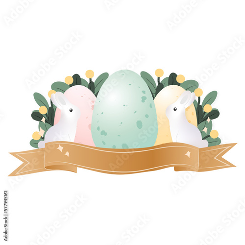 Egg Easter Ribbit Ribbon Wreaths element