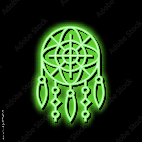 dream catcher neon glow icon illustration