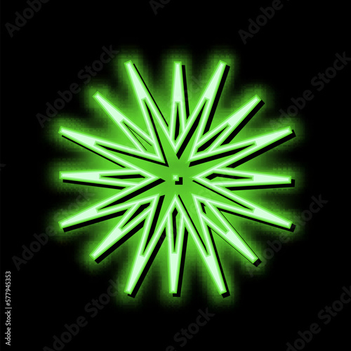 sea urchin neon glow icon illustration