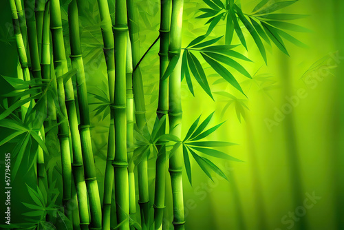 green bamboo grass close up. Generative Ai