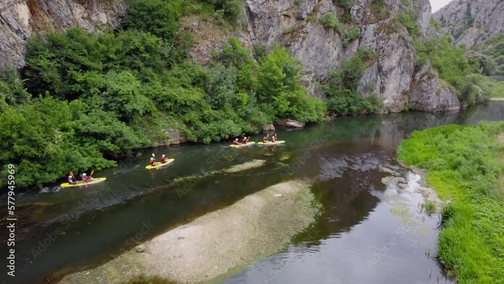Kayaking in the mountain river Kayaking in the mountain river