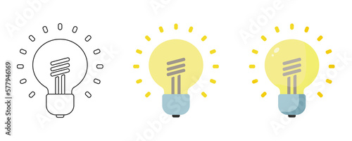 Tableau sur toile Light bulbs collection, Light Bulb icon set, Innovative idea modern stylish icon