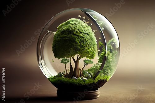 Realistic world environment day illustration. Generative Ai