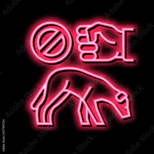 stop beat dogs neon glow icon illustration