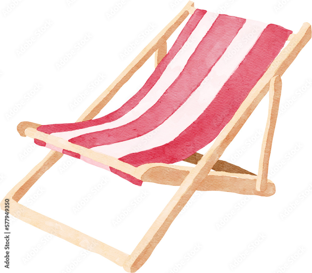 Cute summer beach chair illustration