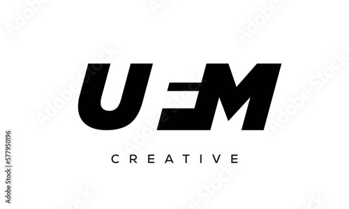 UFM letters negative space logo design. creative typography monogram vector