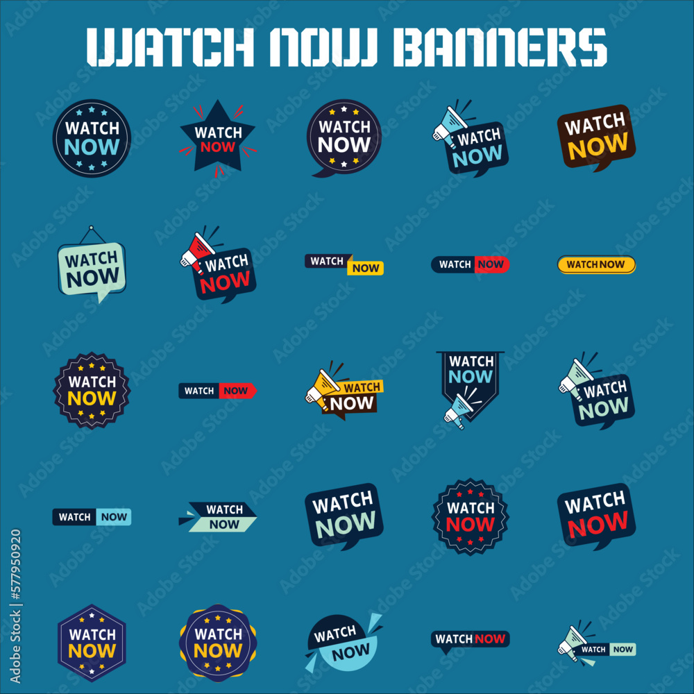 Naklejka premium 25 impressive watch now banners to help you stand out