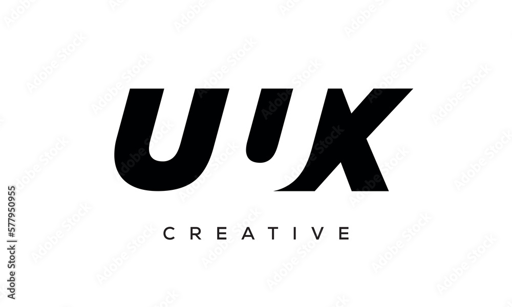 UUX letters negative space logo design. creative typography monogram vector