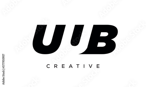 UUB letters negative space logo design. creative typography monogram vector