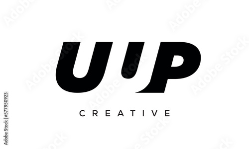 UUP letters negative space logo design. creative typography monogram vector