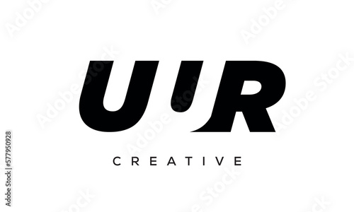 UUR letters negative space logo design. creative typography monogram vector
