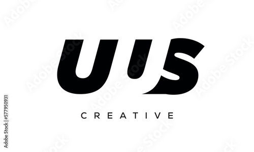 UUS letters negative space logo design. creative typography monogram vector
