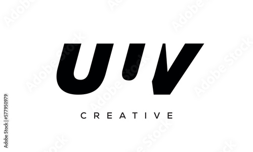 UUV letters negative space logo design. creative typography monogram vector