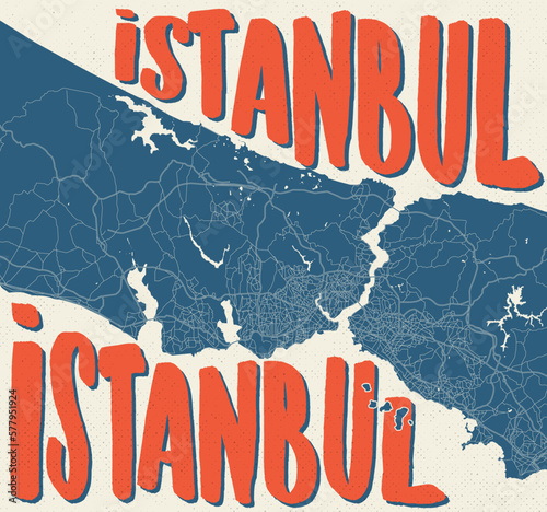 Photography Istanbul map vector illustration poster and flyer