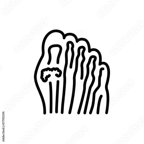 Gout black line icon. Rheumatology