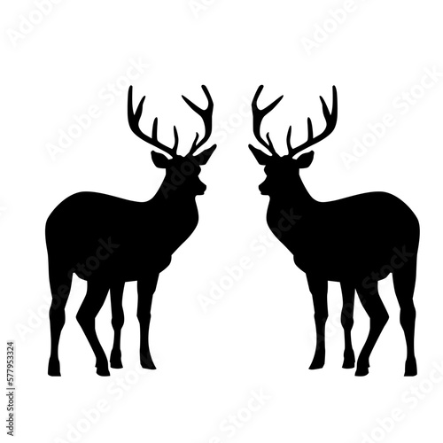 Fototapeta Naklejka Na Ścianę i Meble -  deer silhouette vector