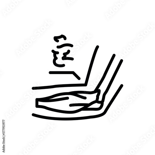 Tendonitis black line icon. Rheumatology