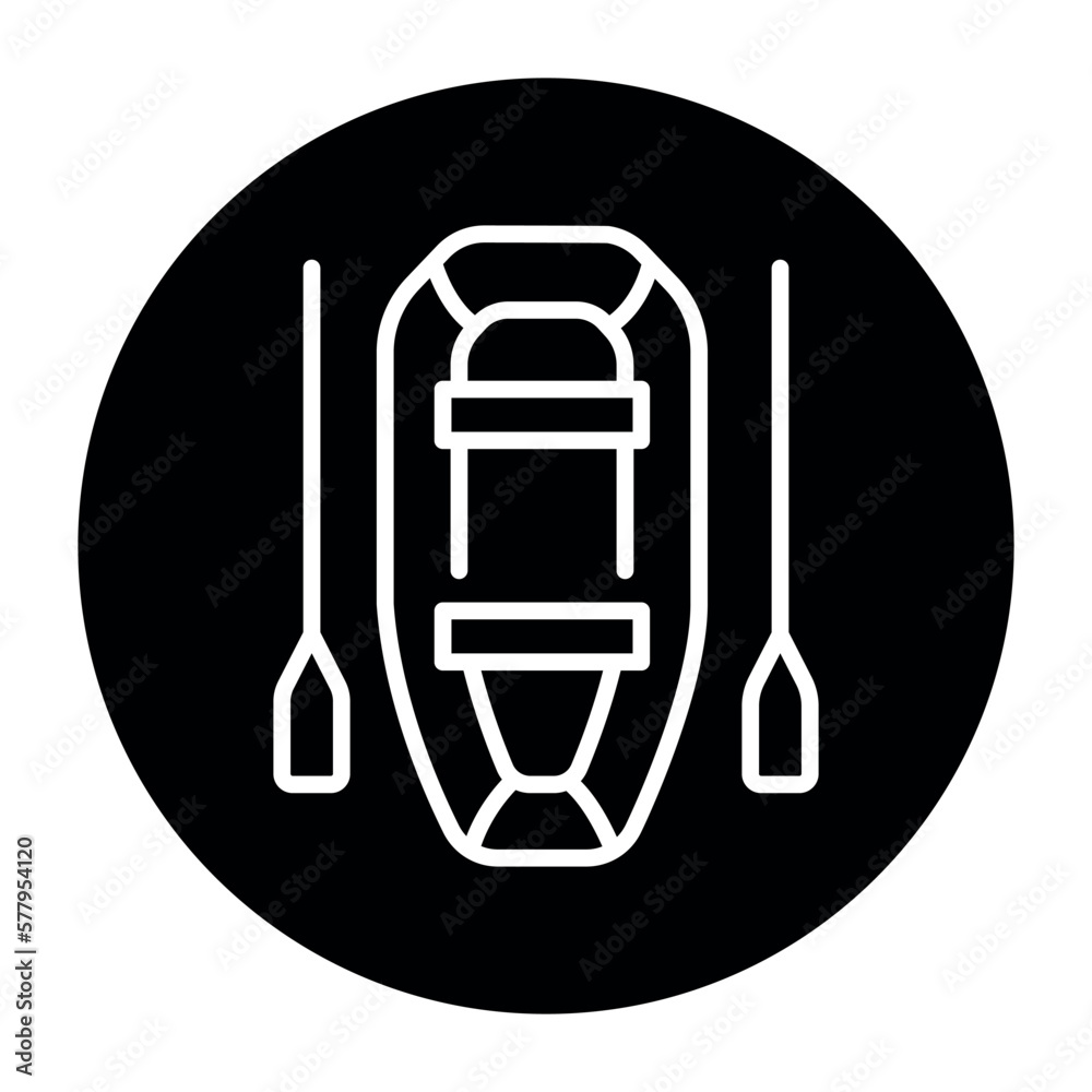 Inflatable Boat black line icon. Water activity. Inflatable Boat black line icon. Water activity.