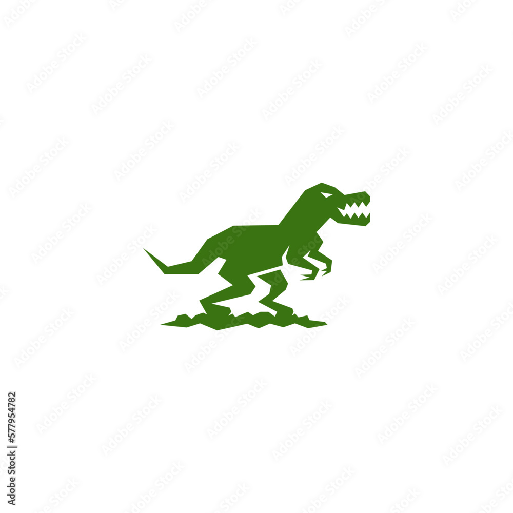 Naklejka premium Dinosaur Tyrannosaurus geometric shapes. Logo design.