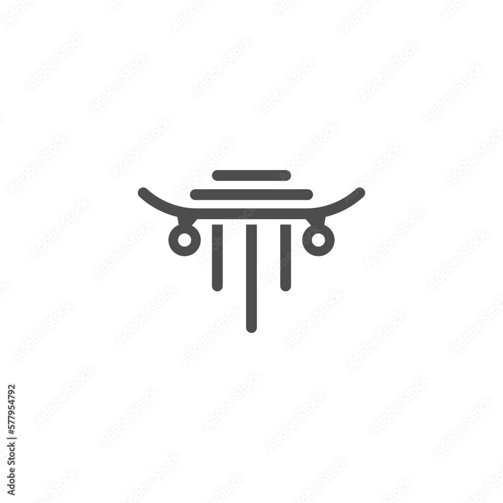 Skateboard combination with a column. Logo design. Skateboard combination with a column. Logo design.
