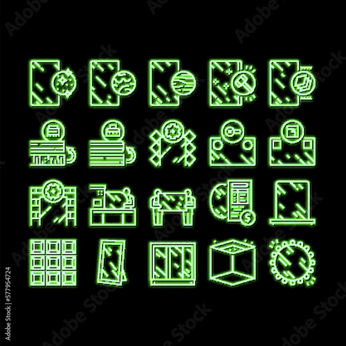 Mirror Installation neon glow icon illustration