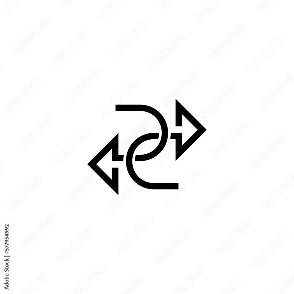 Two opposite arrows exchange icon isolated on white background Two opposite arrows exchange icon isolated on white background
