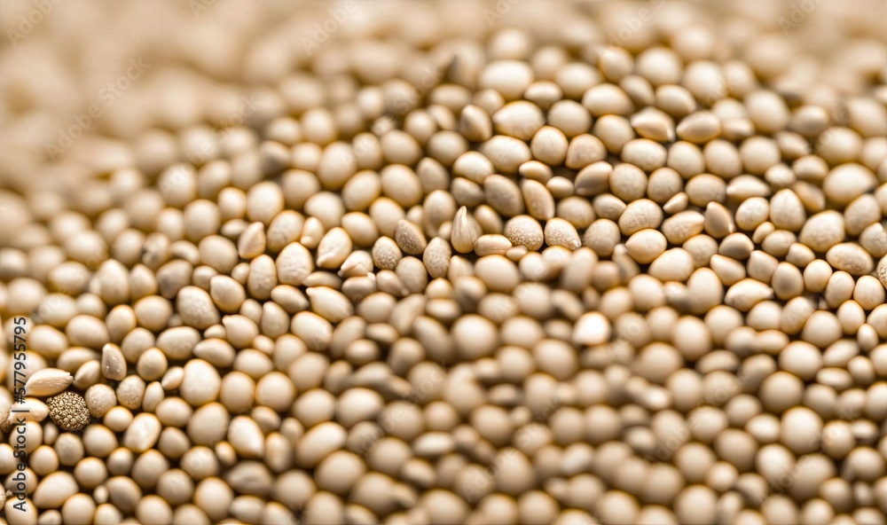 a close up of a pile of white seed on a table. generative ai a close up of a pile of white seed on a table. generative ai