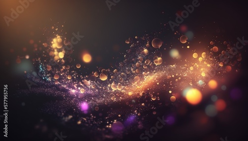 Mysterious abstract bokeh background generated by AI technology
