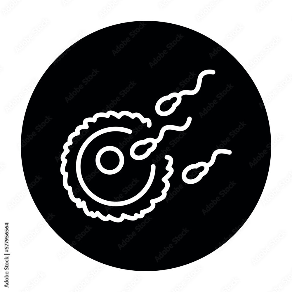 Ovum fertilization black line icon. Fertilization. Ovum fertilization black line icon. Fertilization.