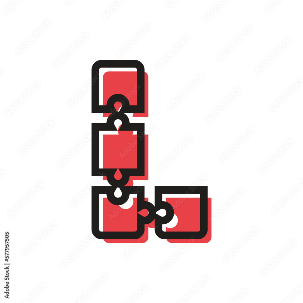 Letter L Puzzle Icon Letter L Puzzle Icon