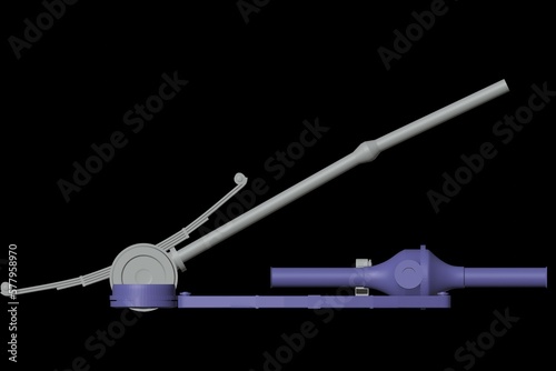 3D illustration. Rear old truck suspension - 3D print ready