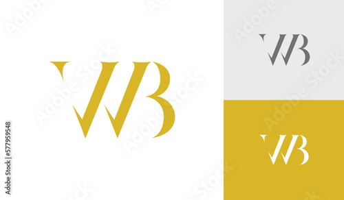 Letter WB monogram logo design vector