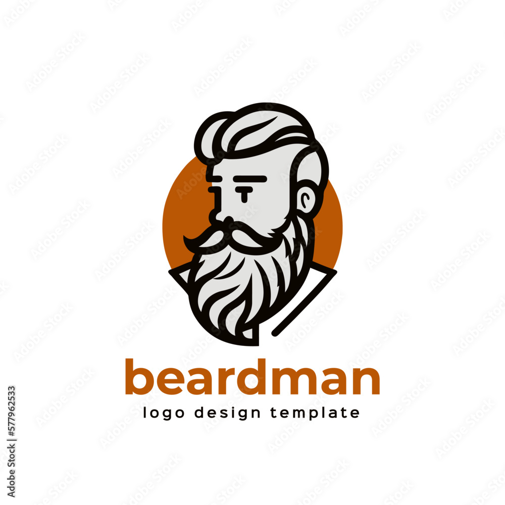 Beard man logo template vector icon illustration design isolated on white background Beard man logo template vector icon illustration design isolated on white background