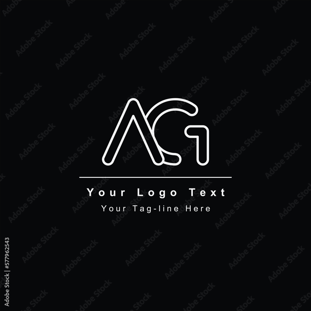 Fototapeta premium AG or GA letter logo. Unique attractive creative modern initial AG GA A G initial based letter icon logo