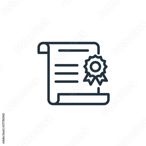 Award certificate icon isolated on white background.  Award symbol for topics like school, education, graduation, web and mobile applications.