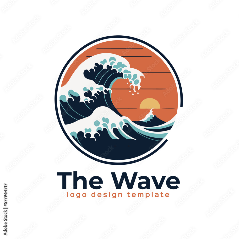 Sea wave logo template vector icon illustration design. Ocean wave logo template
